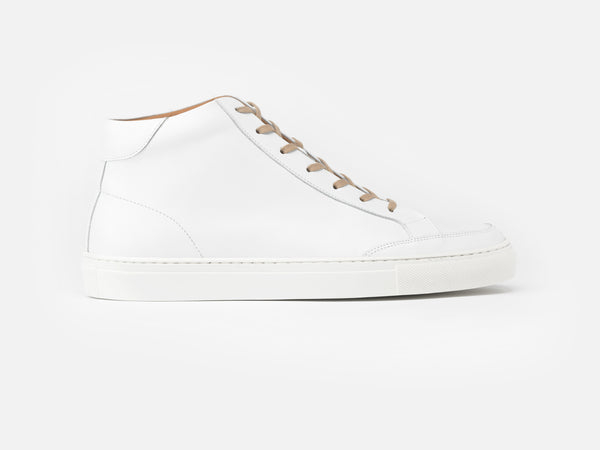 Mens white discount leather high tops