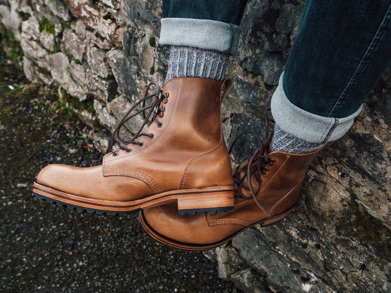 Buxton Brass Wire Construction Boot Horween Chromexcel Natural