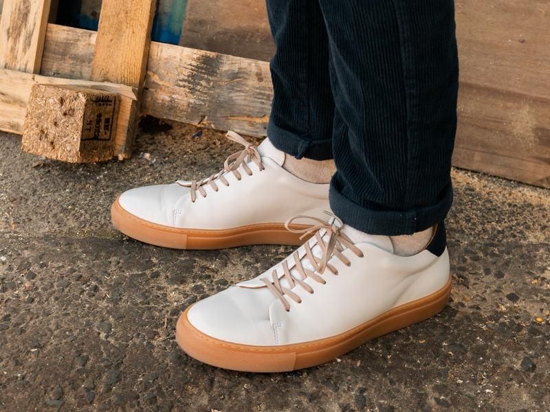 The Mellor II Sneaker - Off-White/Navy Nappa Leather