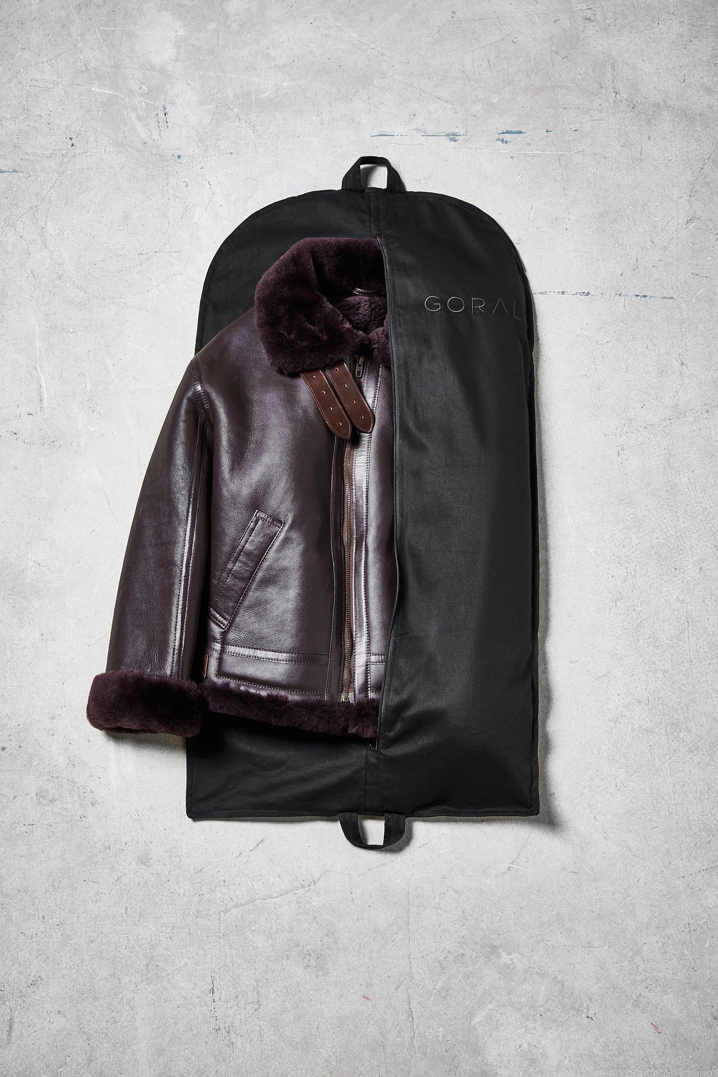 Rose Anvil X GORAL Shearling Aviator Jacket Horween Chromexcel Dark Brown