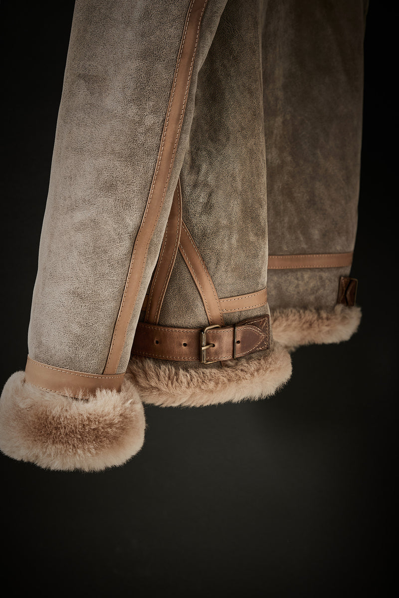 Rose Anvil X GORAL Shearling Aviator Jacket Horween Chromexcel Natural