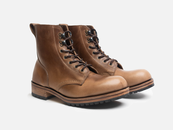 Buxton Brass Wire Construction Boot Horween Chromexcel Natural