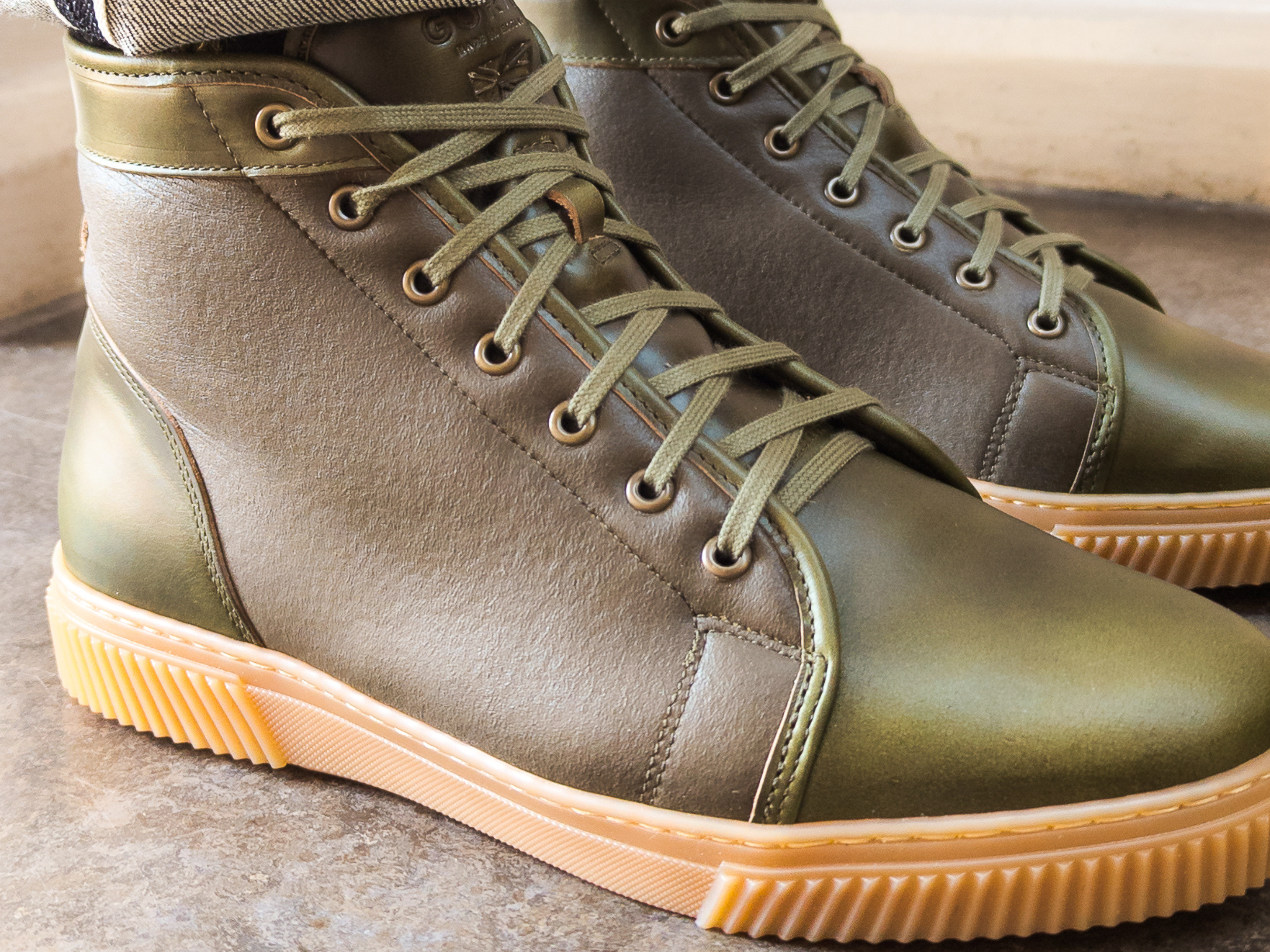 Olive green high top sneakers online